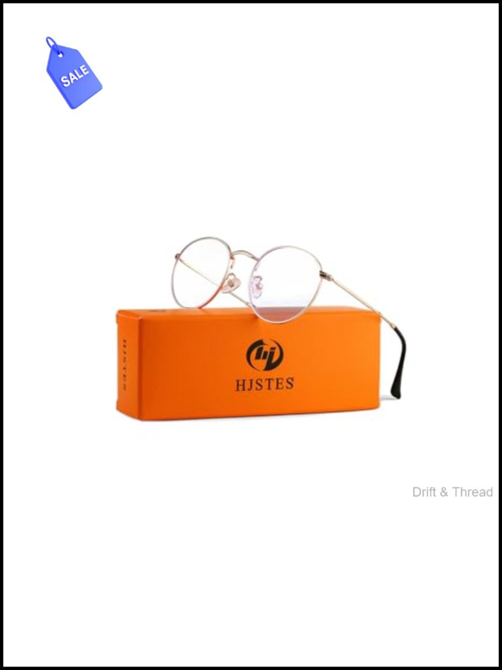 Round Blue Light Glasses Metal Frame Circle Clear Lens Eyeglasses